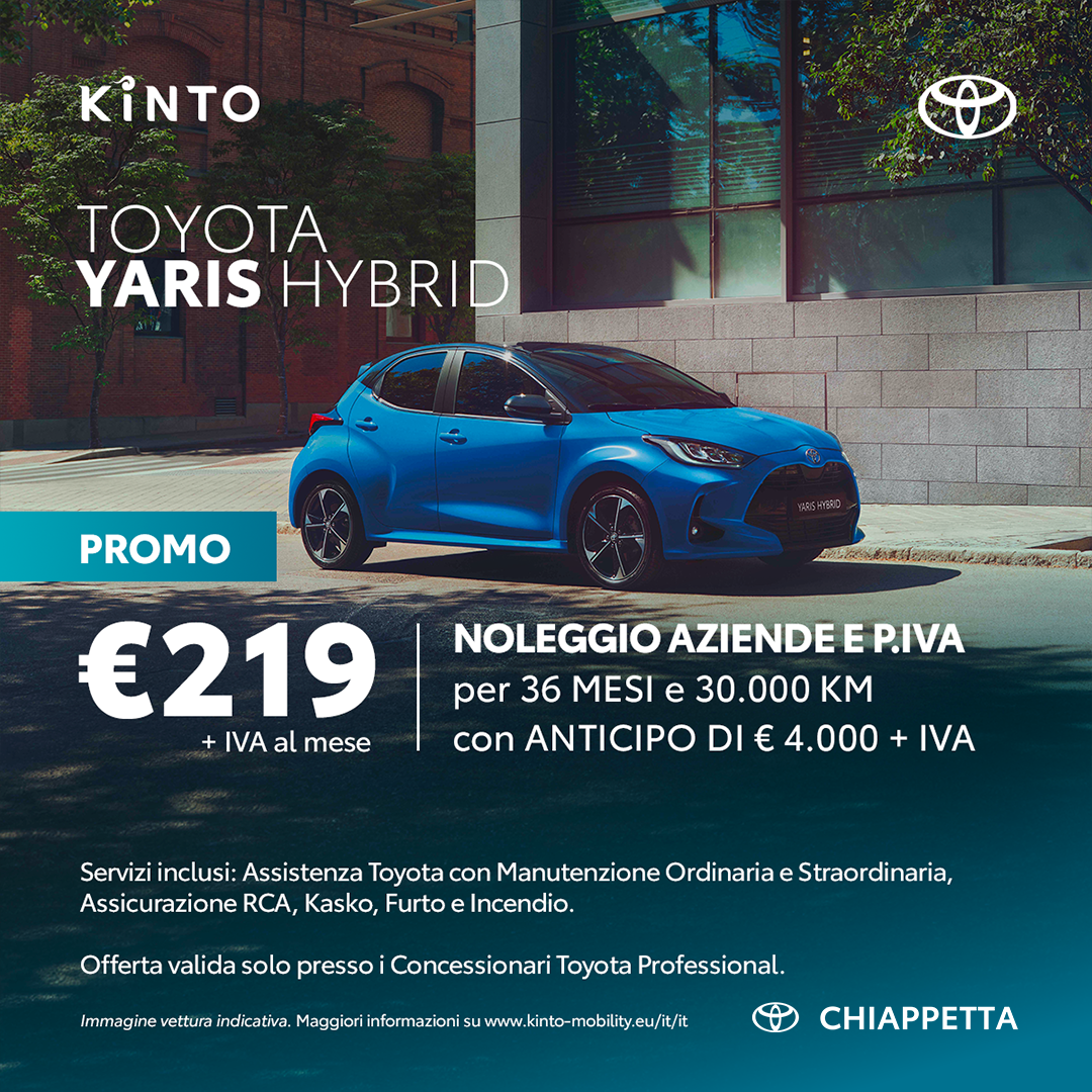 NOLEGGIO KINTO ONE YARIS HYBRID