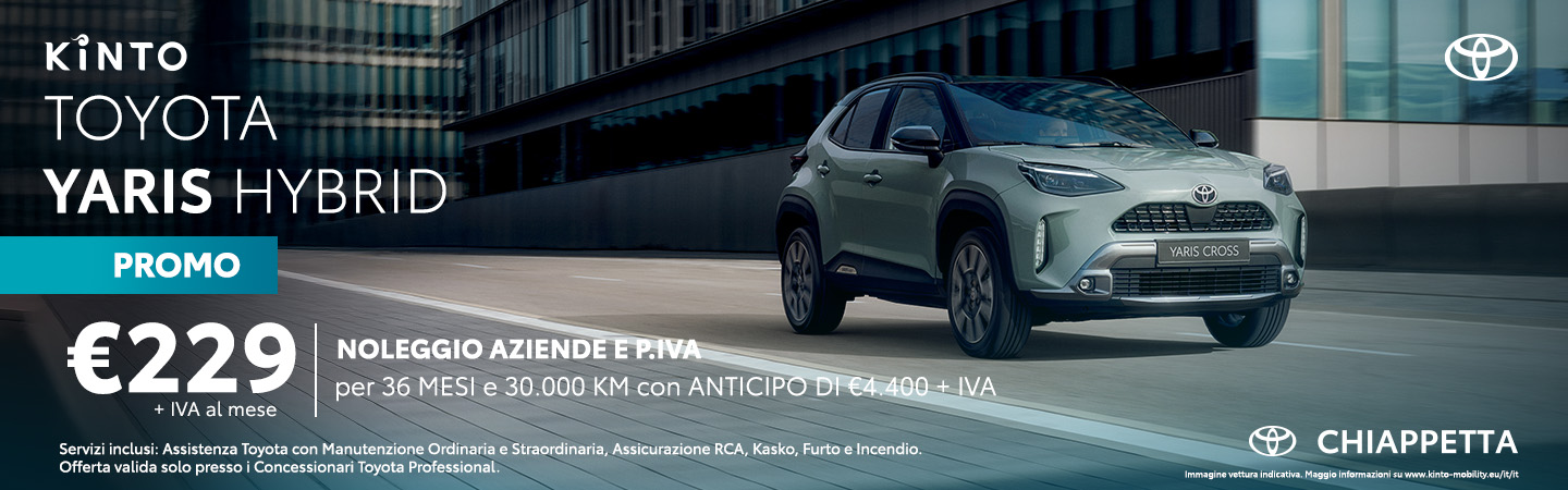 NOLEGGIO LUNGO TERMINE TOYOTA KINTO YARIS CROSS COSENZA CORIGLIANO RENDE CALABRIA DESKTOP