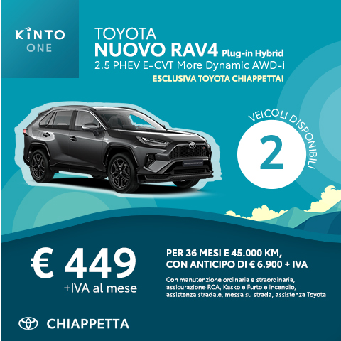 NOLEGGIO KINTO ONE RAV4 PLUG-IN HYBRID